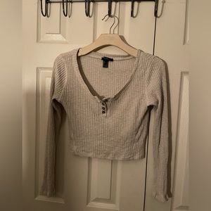 FOREVER 21 beige thick material crop top